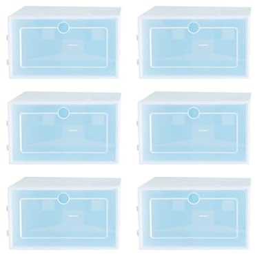 Ciieeo Caja De Zapatos Apilable Transparente 6 Piezas Contenedor De Plástico Resistente 12.40X8.46X4.72In Organizadores para Armarios Y Hogar