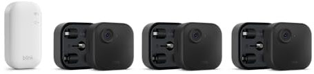 Blink camera (Outdoor 4) + Battery Extension Pack | Wireless HD smart security camera, four-year battery life, enhanced motion detection, works with Alexa | 3 camera system | IP65