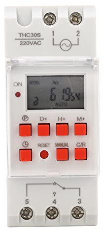 Digital LCD Power Timer Switch, 7 Day Weekly Programmable, for Appliance AC, DIN Rail
