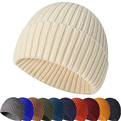 Enwokran Berretto Lavorato a Maglia Invernale Autunnale,Cappello Integrazione Senza Tesa retrò Termico Beanie in Pile Termico Inverno Sportivo per Sport All'aperto (Z_Beige)