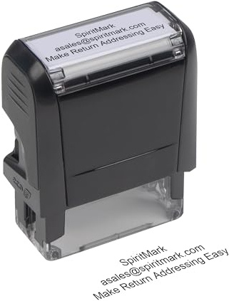 Custom Self-Inking Stamp – Personalized Rubber Stamp for Address, Office, Business - Choose from 18 Ink Colors and Colourful Stamp Device (UP to 3 Lines)