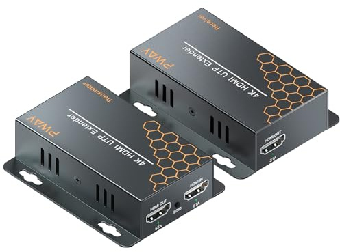 HDMI Extender 4K@30Hz 40m Over Cat5e/6/7 Ethernet Trasmettitore HDMI Ricevitore Supportocon Loop Out, IR, Plug & Play, Compatibile con PC TV Monitor Proiettore PS4 PS5 Xbox (4K@30HZ)