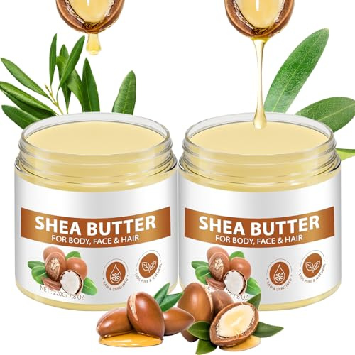 Suevut Manteca de Karite Pura, 220 G, Pura Manteca de Karité Natural Sin Refinar para el Cuidado de la Piel Seca, para Cuerpo, Cara, Pelo, Uñas, para Todo Tipo de Piel