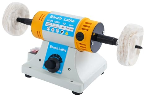 DunleyMin 320W Mini Bench Polisher Machine Multi-Functional Bench Grinder Polisher 800-10000rpm Variable Speed Jewellery Polishing Machine for Grinding and Polishing