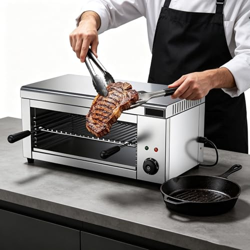 2000W bänkgrill med salamander, osmältningsgrill, kommersiell salamandergrill i rostfritt stål för bänkgrill med salamander för smält ost, rostade smörgåsar