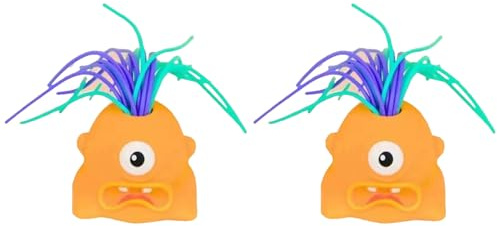 HOIXZCS Lot de 2 Jouets addictifs Monstres et CIE pour Enfants : libérez Le Monstre Qui sommeille en Vous à Chaque Traction. Déballez et produisez Un Son, Orange