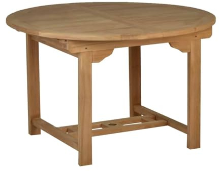 MiaMöbel Gartentisch 120 cm Ausziehbar Gartenmöbel Outdoor Modern Massivholz Teak Honig