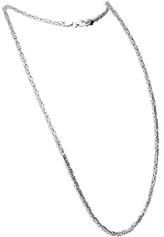 FILANGO Halskette Unisex 925er Silber Königskette mit Karabinerverschluss hochglanzpoliert silberfarben rhodiniert 2,5 mm Länge 55 cm