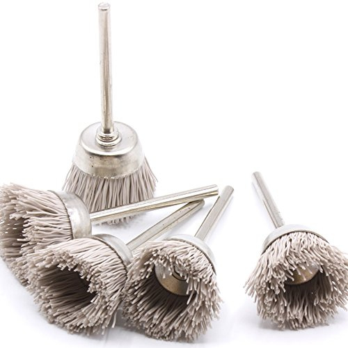 5x Nylonbürste [ EXTRA HART ] Reinigungsbürsten 15mm für Dremel Proxxon Multifunktionswerkzeug
