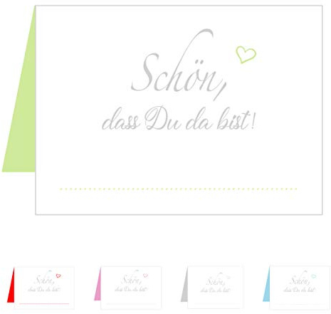 Edition sidenel set 50 premium bordskort platskort bröllopskort födelsedag dop kommunion bekräftelse firmation ungdom firande jubileum 25 Karten Herzen Grün