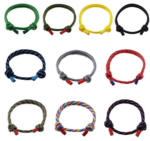 OTOTEC - Set di 10 braccialetti da surfista in corda intrecciata nautica unisex
