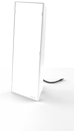 DAYVIA Lampe de Luminothérapie LED SLIMSTYLE, Simulation de la Lumière du Jour, 3 Niveaux d'Intensité Ajustables, Design Élégant, Format Compact Blanc, Agréement CE Médical et Fabrication Française