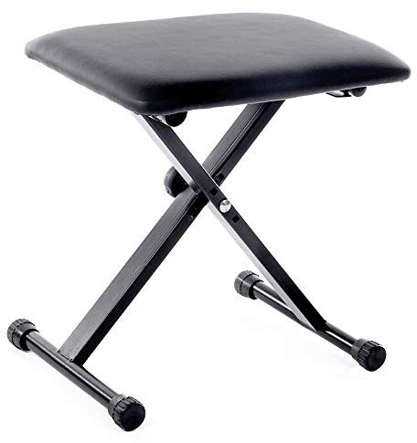 DRSM Taburete de Piano Suave de Lujo Guzheng Erhu Instrumento Musical Taburete de Teclado Universal para 1 Persona Taburete de Piano Ajustable Taburete de Teclado Plegable Asiento Acolchado (Negr