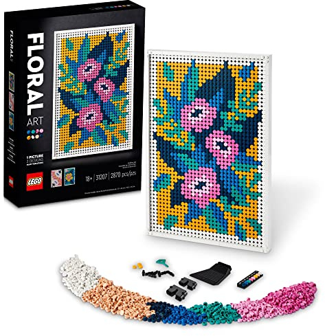 Lego 31207 Art Floral Art Ensemble de décoration Murale 3 en 1 Fleurs Kit d'art et d'artisanat Activité créative Décoration botanique DIY Idée Cadeau