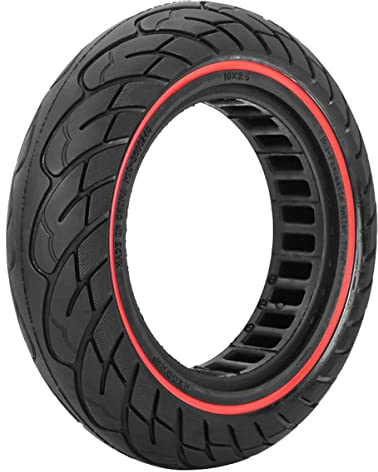 G.V.SHOP® 1 Vollgummiräder 10 x 2,5 Zoll 36 mm Reifen für Elektroroller, Xiaomi, Ducati, Lexgo, Vivobike S2, rutschfest, Vollgummi (Rot 1pcs)