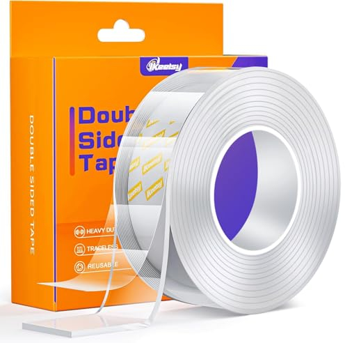IKeelsy Upgraded Double Sided Adhesive Mounting Tape, 1.18 x 198, Extra Large Nano Sticky Poster Wall Tape, Multipurpose Picture Hanging Strips for Home
