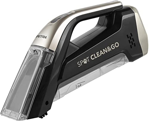 Petra PF01624VDE Spot Aspirapolvere senza fili – Battitappeto portatile, funzione spray e spazzola, serbatoio detergente da 110 ml, serbatoio dell'acqua da 220 ml, batteria ricaricabile da 7,4 V