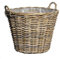 Cesta para plantas de ratán natural con asas, 42 cm, mimbre con lámina, decoración para jardín, cesta de mimbre trenzada