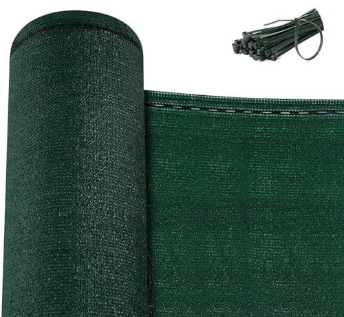 WOLTU Zaunblende 1x20 m sichtschutz Zaun aus 180 g/m² HDPE Tennisblende Sonnenschutz Wetterfest Schattiernetz mit Kabelbindern Gartenzaun Windschutz für Garten Balkon Sportplatz, Grün