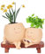 Smily Face Planter Pot Cute Resin Flower Head Planter for Indoor Outdoor Unique Sit Chair Succulent Pots Gift IdeaI for Mother,Father and Appreciation Christmas with Drainage Hole (1 PCS Type1)