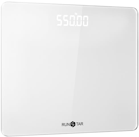Bascula Digital de baño de 550 lb para peso corporal con plataforma ultra ancha y pantalla LCD grande, báscula precisa de alta precisión con capacidad extraalta.