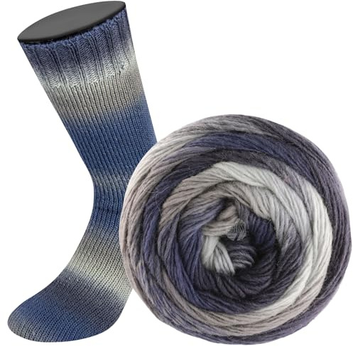 LANA GROSSA Meilenweit Color Mix | Merino-Dochtgarn mit Farbverlauf für Socken, waschfest | Handstrickgarn aus 75% Schurwolle & 25% Polyamid | 100g Wolle zum Stricken & Häkeln | 400m Garn FB8064