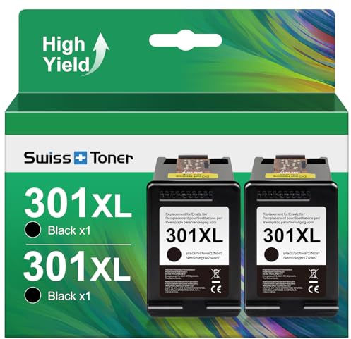 swiss toner 301XL 301 XL Cartuchos Multipack Compatible para HP 301 Cartuchos de Impresora Negro para HP Envy 4500 5530 Deskjet 3050 2540 2050 Officejet 2620 4630