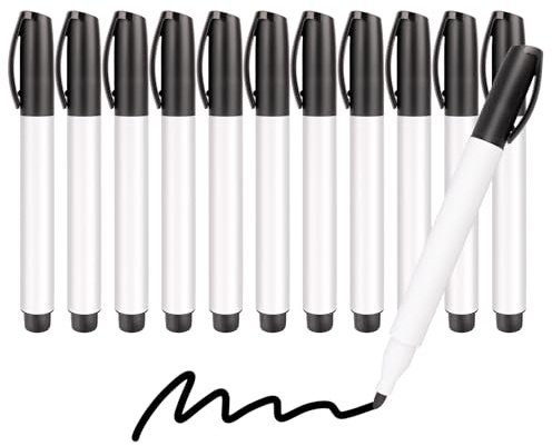 TRIPOLLO Whiteboard Pens Markers Erasable, 12pcs Black Dry Erase Markers, Home Office School Supplies, Bullet Tip Low Odour