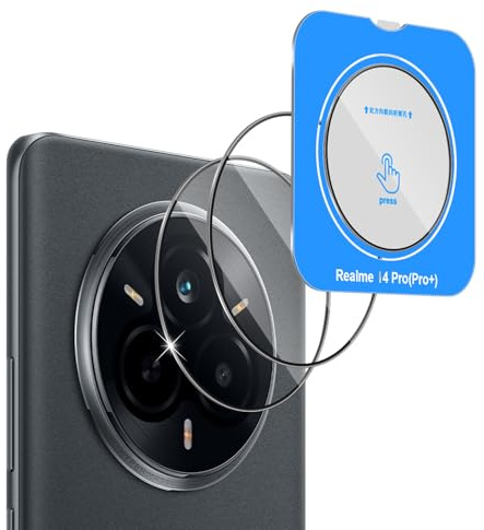 Vanrain Vetro Fotocamera Protettiva per Realme 14 Pro / 14 Pro Plus 5G, 2 Pezzi Fotocamera Protezione, Durezza 9H Alta Definizione Resistente ai Graffi Senza Bolle, Trasparente