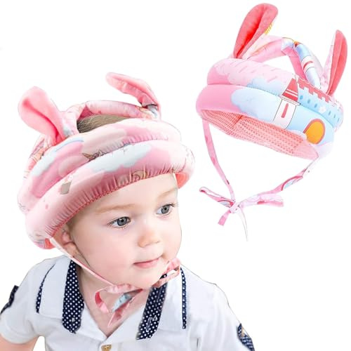 Baby Walking Safety Helmet, Breathable Head Protection Cushion Hat for Toddlers, Anti-Fall Safety Cap for Walking and Playing - Blue