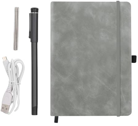 Jectse 3 In1 Digital Smart Pen, A5 Smartpen Notebook Set, Real Time Sync for Digitizing, Bluetooth 5.0 Paper Smart Writing Set, Convert to Text, OCR Technology,for IOS for Android (Gray)