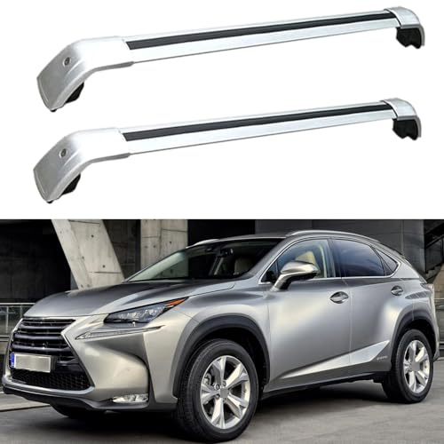 WBWJYAI Barras de Techo Baca de Coche para Lexus NX NX200t NX300H 2015 2016 2017-2020 Barras Transversales Aluminio Premontadas Portabicicletas Incluye Cerradura Capacidad 150 Kg 2 Piezas,O