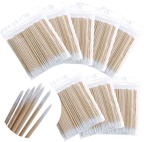 800 Pezzi Tamponi di Cotone Appuntiti 7 cm Cotton Fioc Make Up,Bastoncini da tampone in Cotone,Micro Pennelli Applicatori Ciglia,Manico in Legno,per Tatuaggio,Sopracciglia,Bellezza,Trucco,Unghie
