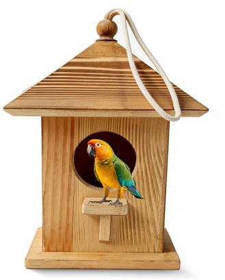 Bird Box, Bird Houses for Garden Outdoor Hanging Birdhouse for Durable Natural Wood Nest Boxes for Birds Suitable for Many Different Species of Birds