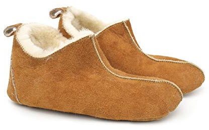 Naturasan Pantuflas de piel de cordero para hombre y mujer, con forro cálido, mocasín con suela de piel suave, muy ligeras y cómodas, modelo especial HS-07, color Beige, talla 40 EU