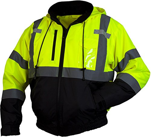 Pyramex RJ31 SeriesWaterproof Class 3 Fleece Bomber Safety Jacket, Lime, Small