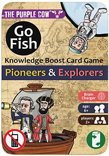 The Purple Cow Go Fish! - Pioneers & expolorers - The Classic Card Game with a General Knowledge Boost for Kids & Families Ages 6+