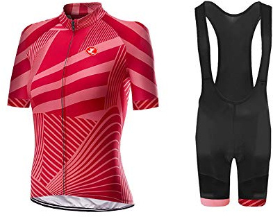UGLY FROG Sommer Kurzarmtrikot Damen Radtrikot Set Fahrrad Trikot Kurzarm und Trägerhose mit Sitzpolster