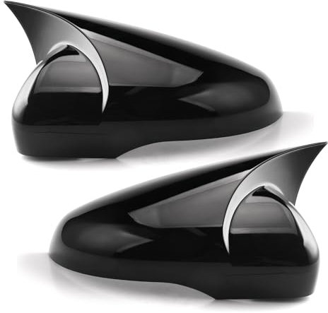 Asasytal Espejo Retrovisor Cubiertas Repuesto Tapa De Cubiertas de repuesto Compatible con Golf 6 MK6 GTD R Base 2009-2011 GTI Touran R20,5K1 1.2 TSI TDI etc., Negro Brillante,1 Par