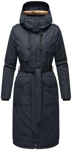 Navahoo Damvinterkappa, varm parkas, lång med hög krage och mjuk huva, Hokulanii XS-XXL