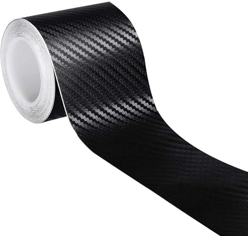 ZZLBZN Carbon Fibre Vinyl Wrap - 3cm*5m Black Protective Film Car Sticker - Door Sill Protector, Universal Car Accessories Texture 3D Effect for Car Door/Rear Bumper Protector
