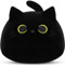 Schwarze Katze Plüschtier Kawaii Kuscheltier, Weiches Stofftier Kopfkissen Gefüllte Puppe Tier Kissen Süße Dekoratives Kissen für Kinder Halloween Weihnachten Geschenk