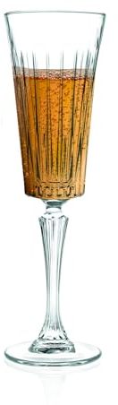 Avilia Set da 6 Flute in Cristallo da 21cl, Calici per Champagne e Prosecco, Ideale per Feste e Occasioni Speciali, 23.8x7cm