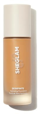 SHEGLAM Skinfinite Hydrating Foundation Flawless Dewy Foundation Hydrating Coverage Invisible Pore Concealer Pore-less Non-Greasy Lightweight Natural Soft Liquid Foundation-Golden