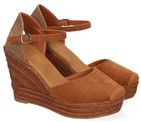 shoes&blues.es Sandalia de Cuna de Yute para Mujer, Comodo y Elegante, Diseno Moderno y Cierre de Hebilla Ajustable al Tobillo, Ideales para Primavera-Verano.