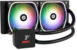 ENERMAX AQUAFUSION II 240mm ARGB AIO CPU Wasserkühlung|Dual Chamber|TDP 350W+|Intel LGA 1851/1700/115x/2066|AMD AM5/AM4 |Digital Anzeige |2x SquA RGB ADV 120 PWM Lüfter |ELC-AQFS240-SQA