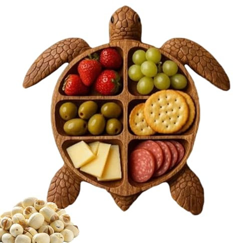 Genérico Tabla De Charcutería | Tabla de Quesos con Diseño de Tortuga Marina | Plato De Madera Para Cenas, Aperitivos Y Decoración De Mesa Para Bodas, Cumpleaños Y Regalos