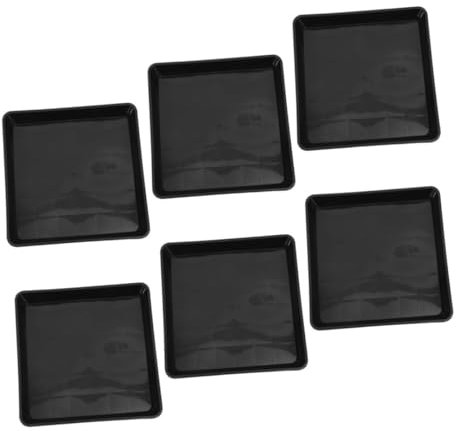 MOTHNUR 6pièces Soucoupes Carrées Plastique pour Pots De Fleurs Bacs Récupérateurs Eau pour Plantes Balcon Jardin Intérieur Protection des Pots