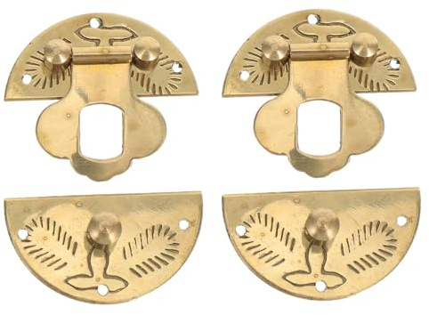 POPETPOP 2 pièces Loquet Laiton Rond pour Petite Boîte Bijoux Fermeture Sécurisée Compatible Coffrets Moyens Accessoire Matériel pour Boîtes Bois