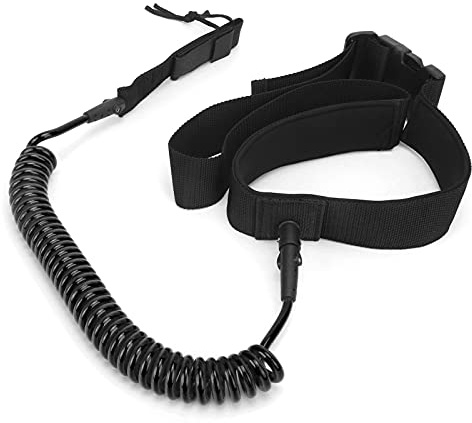 Cuerda de Seguridad para Tabla de Surf, Leash de TPU, Alta Elasticidad y Comodidad - Correa Ajustable con Hebilla, Ideal para Deportes Acuáticos y Surf (negra)